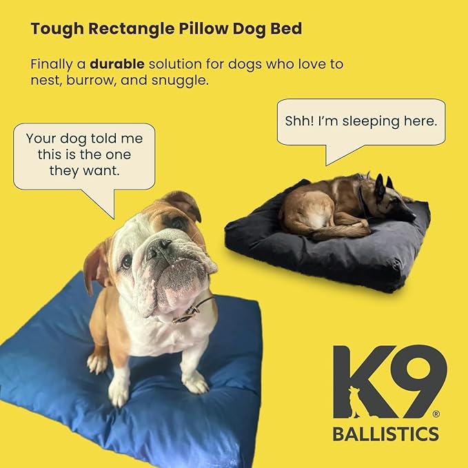 K9 Ballistics Tough Rectangle Pillow Dog Bed - Removable Cover, Washable, Durable & Water Resistant Dog Bed - XX-Large, Sage Green