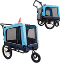 Extra Large Dog Bike Trailer, 2-in-1 Convertible Pet Stroller Cart Bicycle Carrier with Swivel Wheels & Universal Hitch, Foldable Pet/Cargo Carrier for Bicycles Camping Hiking