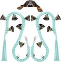 2 Pack Dog Bells for Door Potty Training, Handwoven Cotton Rope Dog Doorbell with 6 Extra Loud Bells, Adjustable Dog Door Bells for Small Medium Large Dogs to Ring to Go Outside, LightGreen