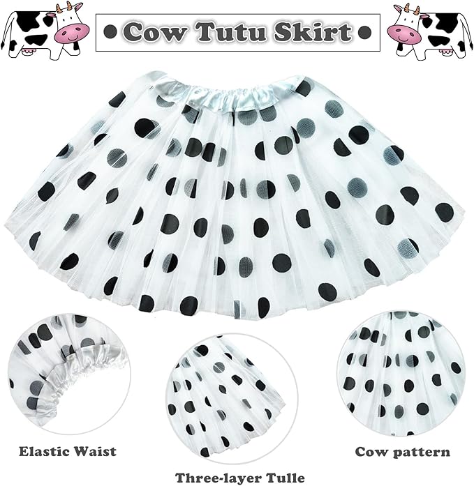Halloween Animals Cosplay Costume Set - Tutu Skirt Animals Headband Bowtie and Tail Costume Accessories