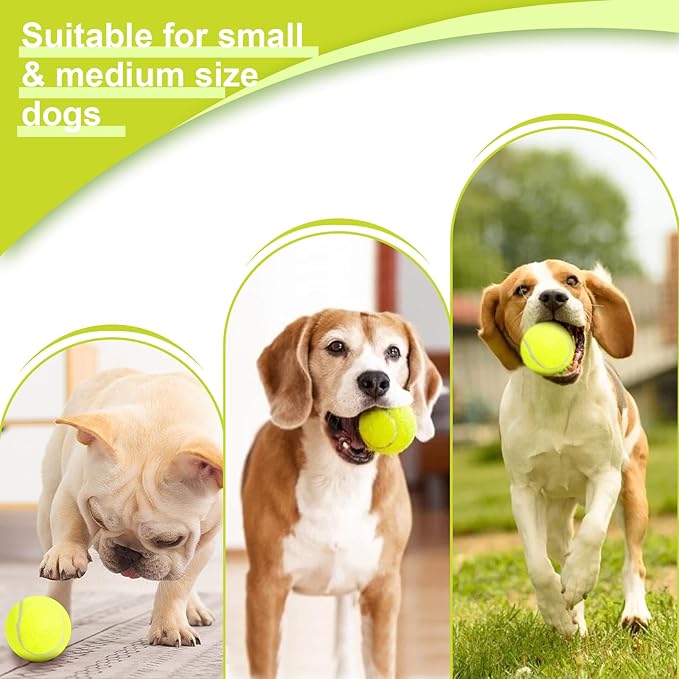 Tennis Balls for Dogs, 12 Packs 2-inch Interactive Mini Dog Balls Designed for Automatic Ball launchers and Small to Medium Dogs Indoor Outdoor Thrower Machine