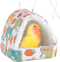 SUSOO Plush Warm Bird Bed - Hanging Bird Nest Snuggle Velvet Shed Tent Cage Fluffy Hut Winter Sleeping Hideaway Hammock House for Parrot Parakeet Conure Cockatiel Budgies Lovebird (White, L)