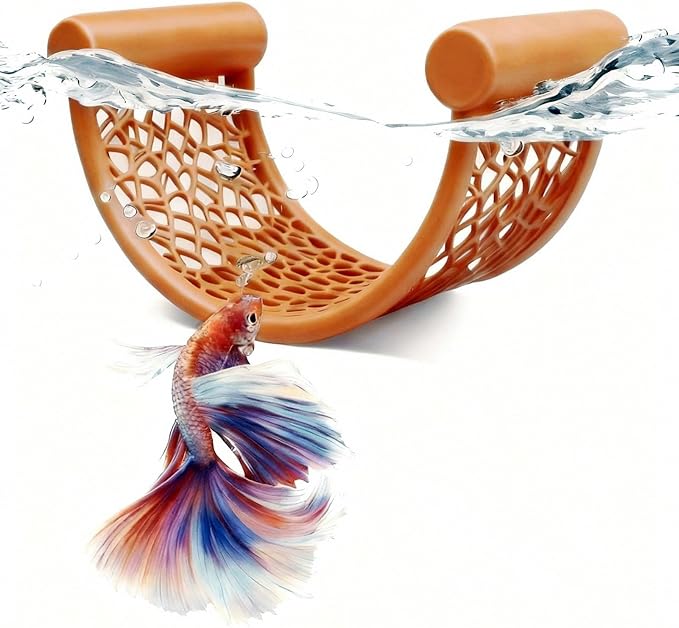 Natural Wood Betta Hammock - Floating Resting Log for Bettas, Shrimp & Nano Fish - Aquarium Hideout, Fish Tank Decor, Aquatic Perch for Small Tanks