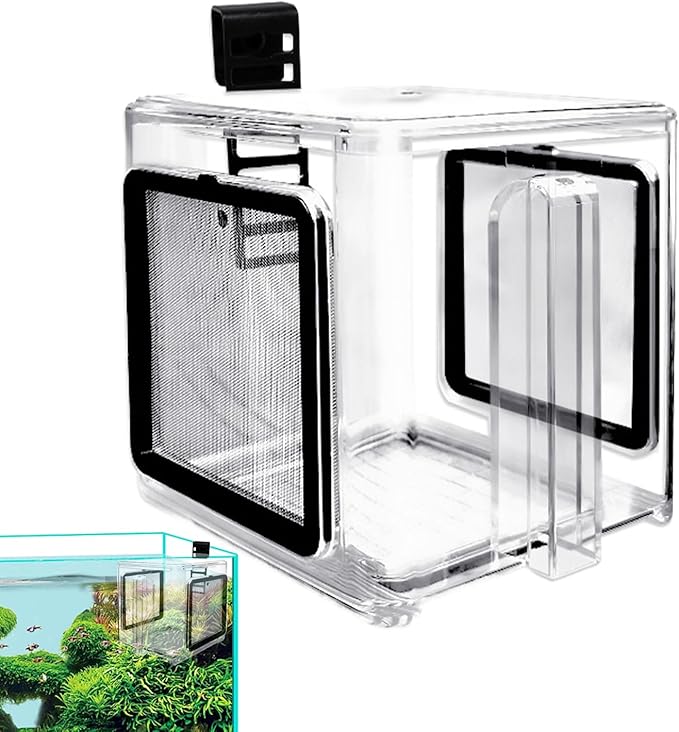 Use Breeder Box - Acrylic Fish Breeding Container, Durable Breeder Divider Incubator, Transparent Hatchery Accessory | Shrimp Guppy Seawater Isolation Tank for Home Aquarium Propagation Hatc