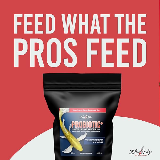 Blue Ridge Fish Food 2lb, Probiotic Plus 3/16" Floating Pellet, Koi Goldfish Food