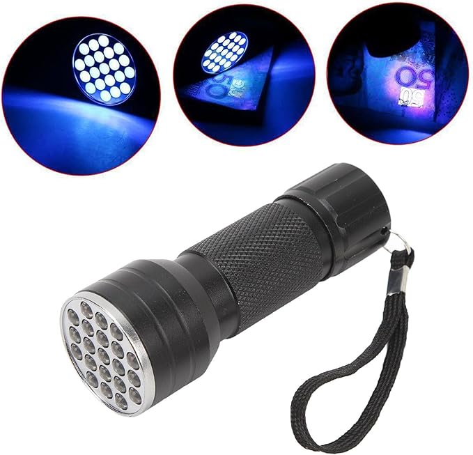 Black Light Flashlight, 21pcs LED Pet Urine Detector Light for Spot Detection, Outdoor Exploration, Portable Black Light Mini Flashlight for Pet Urine, Scorpion Hunting