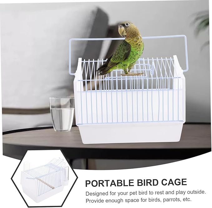 Yardwe 1set Portable Bird Carrier Cage for Travel Compact Bird Cage for Parrots Budgies Lightweight Design Handle for and Security