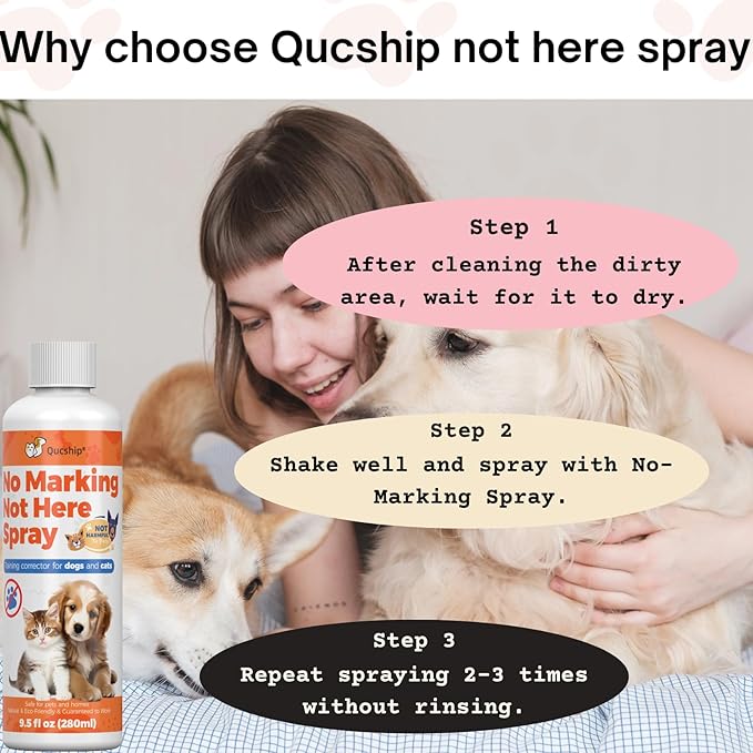 Qucship 8oz Stop Your Dog Wrong Marking with This Solution, Keep Your Home Clean with Our Dog Training Spray - no More Marking Spray for Dogs