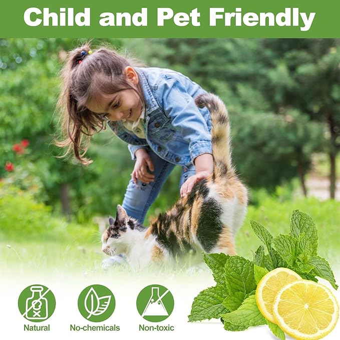 Cat Repellent Outdoor & Indoor, Natural Safe Cat Deterrent Essential Oils Ball Keep Cats Out of Yard Permanently, Effectively Prevents Scratching Biting Urinating, Protect Gardens & Furniture (10 Pcs)