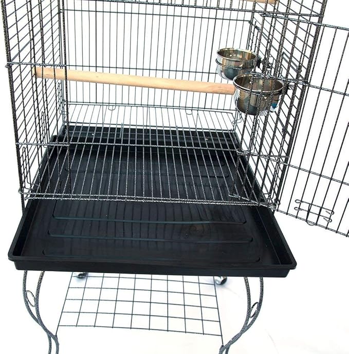 20-Inch Pagoda Roof Top Parrot Lovebird Cockatiel Cockatiels Parakeets Home House Cage with Removable Rolling Stand