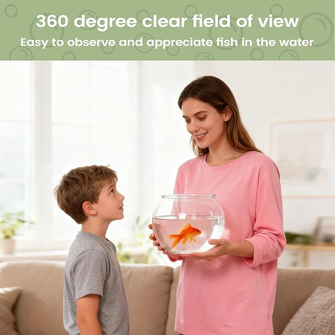 Fish Bowl - Clear Shatter-Resistant Aquarium Container for Stylish Display, Sturdy Acrylic Material with Wide Opening, Decorative Bowl for Table Centerpiece Party Decorations Home Event or Indoor Use