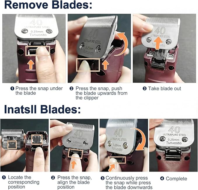 40# Clipper Blades Pet Grooming Clipper Replacement Blades Detachable Blade Compatible with andis/wahl/Oster Dog Clippers
