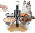 Elevated Cat Food Bowls, 3 Adjustable Heights Raised Cats Bowl for Indoor Cats Small Dogs with 4 Stainless Steel Bowls, Pet Food and Water Bowl