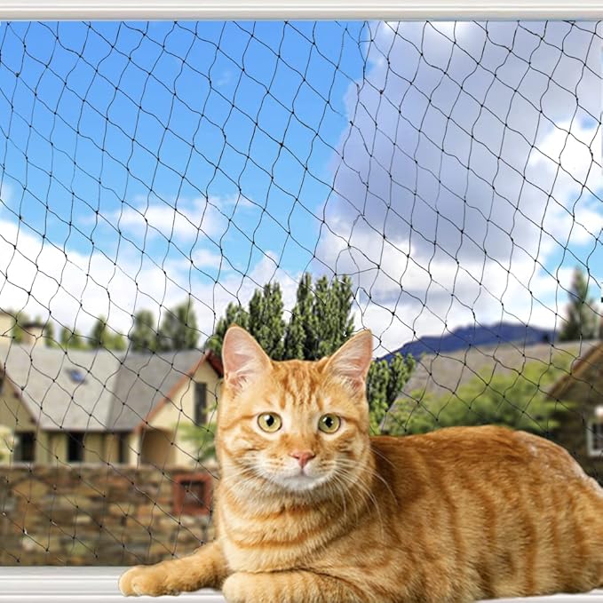 Cat Balcony Rail Net Cat Anti-Fall Netting Pet Balcony Mesh Fence Net Dog Fence Nets Black Nylon Pets Anti-Fall Mesh Fence, 10 x 33ft