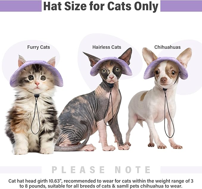 DENTRUN Cat Cowboy Hats with Ear Holes - Mini Sombrero Kitten & Chihuahua Hats for Tiny Pets - Fun Birthday Party Costume & Decorations