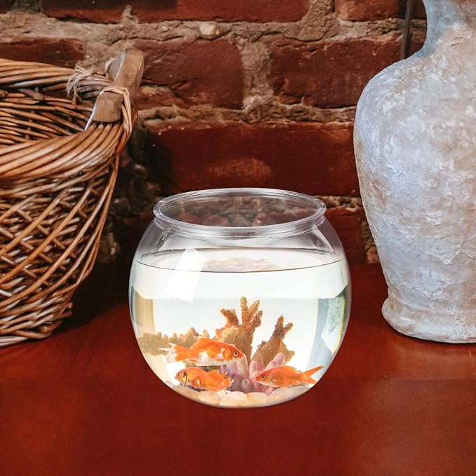 VICASKY Fish Bowl Goldfish Tank Round Bowls Large Small - Transparent Aquarium Terrarium Hydroponic Planter for Centerpieces Decor Desktop Fishbowl Unbreakable Transparent Pet Round Fish Tank Decor