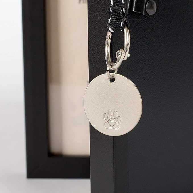 Pawprints Left By You Memorial 5x7 Frame for Cat with Pet Tag - Thoughtful Cat Memorial Gift