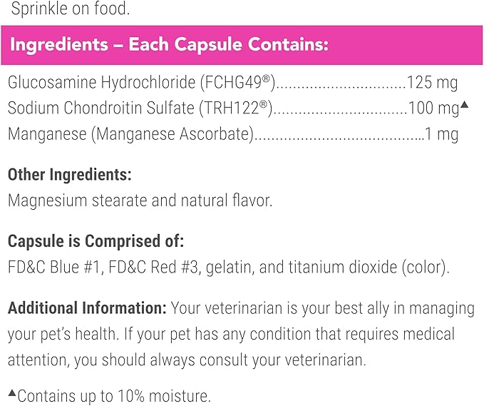 Nutramax Cosequin for Cats Joint Health Supplement,Contains Glucosamine for Cats,Plus Chondroitin,Supports Healthy Joints,for-All Breeds and Sizes,Sprinkle Capsules,55 Count (Pack of 2)
