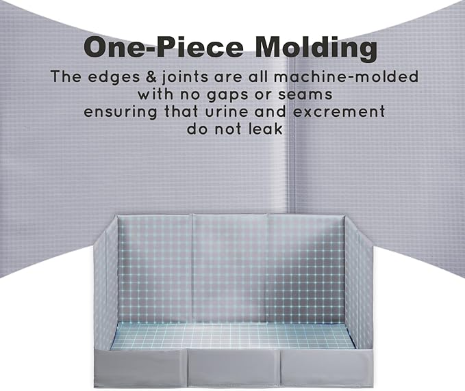 Dog Litter Box, Puppy Pee Pad Holder Foldable, Small Indoor Dog Potty Tray for Puppy, High Walls, Seamless, No Assembly, Waterproof, Easy to Clean, No Spill,Portable for Travel