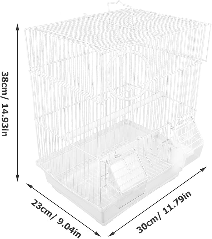 ERINGOGO Portable Metal Bird Carrier Cage Wear-Resistant Wire Travel Cage for Parrots and Birds Iron Construction Secure Design for Comfortable Safe Habitat for Home and Travel Use