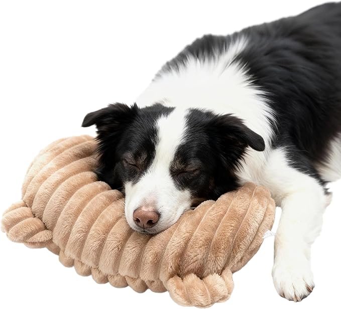 Jiupety Dog Calming Pillow, Soft and Neck-Friendly, Washable Pet Neck Pillows for Small Medium Large Dogs and Cats, 17" x 10", Coffee