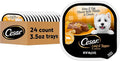 Cesar Loaf & Topper in Sauce Wet Dog Food, Ham & Egg Flavor with Potato & Cheese, Wet Food for Dogs, 3.5 oz Easy Peel Trays, 24 Count