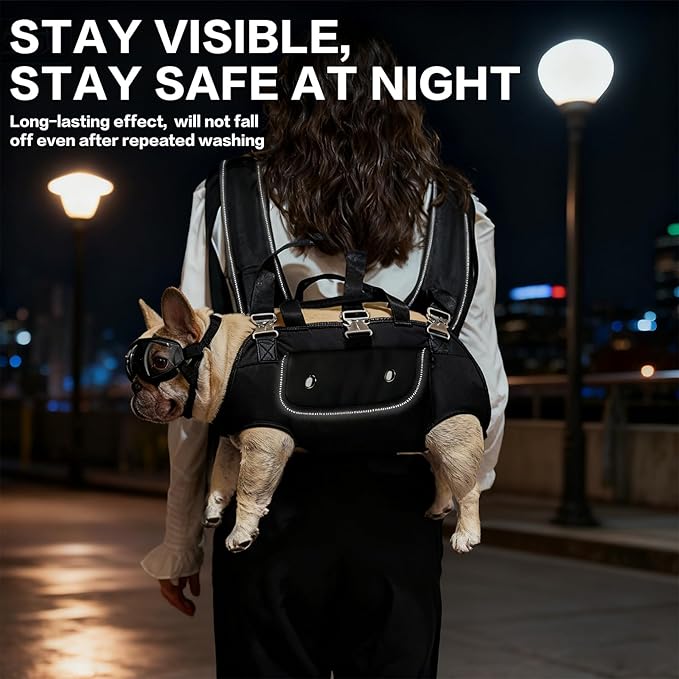 Dog Backpack Carrier for Dogs - Dog Carrier Backpack, Adjustable Padded Breathable Straps for Dogs, Disabled, Joint Injuries, Arthritis (18–30 lbs)