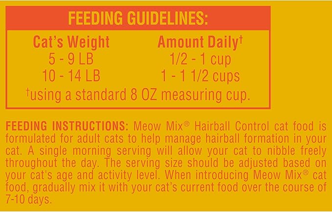 Meow Mix Hairball Control Dry Cat Food | 6.3 Pound | Pack of 2