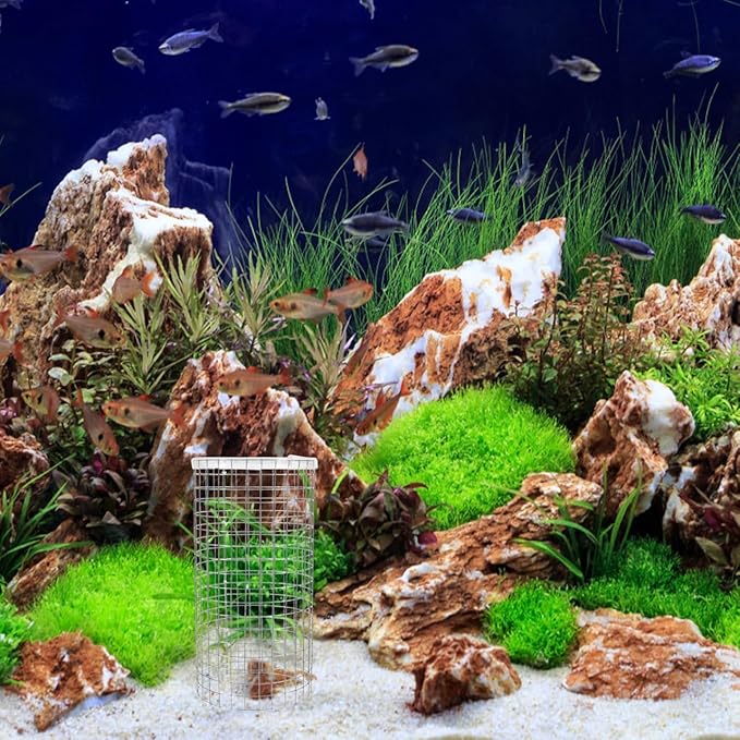 SUPVOX Angelfish Spawning Cone Grid Isolation for Aquarium Fish Breeding Tank 9.05X4.72X4.72In Rust-Resistant Fish Spawning Barrel Net for Shrimp and Small Hatching