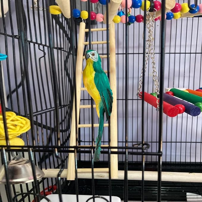 2pcs Birdie Basics Wooden Ladder for Bird Cage Climbing Ladder Toy for Parakeets Parrots Cockatoo (6 Step & 8 Step)