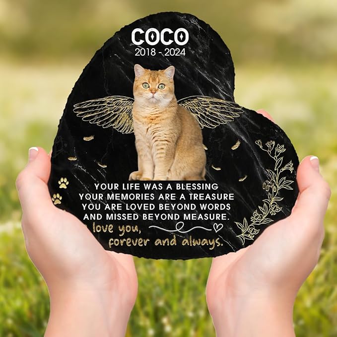 Pawfect House Cat Memorial Gifts for Loss of Cat, Personalized Memorial Stone, Loss of Pet Memorial Gifts, Garden Decor, Pet Loss Sympathy Gift, Cemetery Decorations for Grave, in Loving Memory