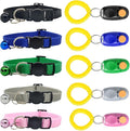 SunGrow Puppy Collars & Training Clickers, Dog Behavioral Management and Positive Reinforcement Tools, Multi-Colored (Blue, Pink, Green, Grey, Black), with Stretchable Wristband, 5 Pairs per Pack