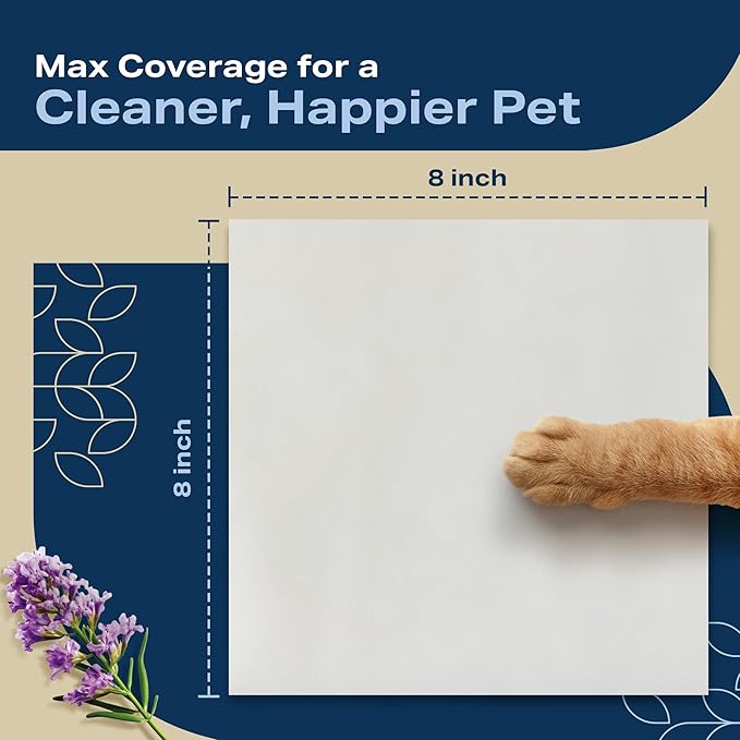 Dog Wipes for Paws and Butt - (800 Wipes) - Plant Based Lavendar Scented, Pet Wipes for Dogs and Cats - Deodorizing Non Toxic Dog Wipes - 8 Packs of 100