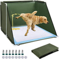 24x24x17.7 Dog Pee Pad Holder with High Walls,Waterproof Puppy Litter Box,Foldable Indoor Dog Potty,No Spill Pet Toilet for Small/Medium Puppy, Easy Clean,Army Green