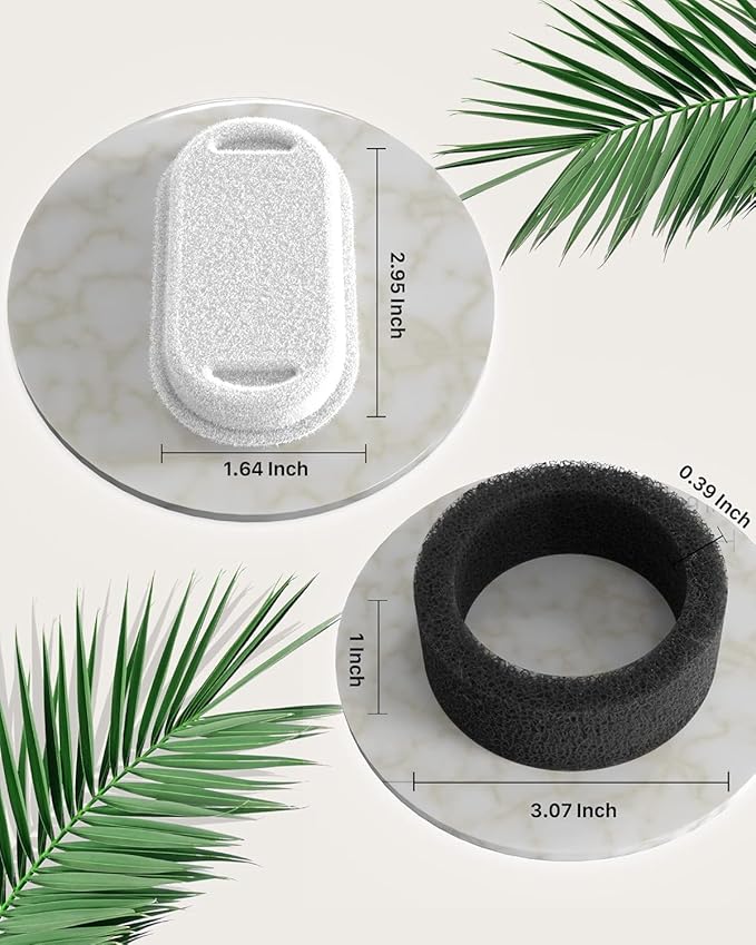 GIOTOHUN 12 Cat Water Fountain Filters: Cat Fountain Filter - Pet Water Fountain Filter - 6 Filters + 6 Sponges for Fountain H1 (67oz/2L) - Filter Loose Hair (Sponges) - Triple Filtration (Filters)