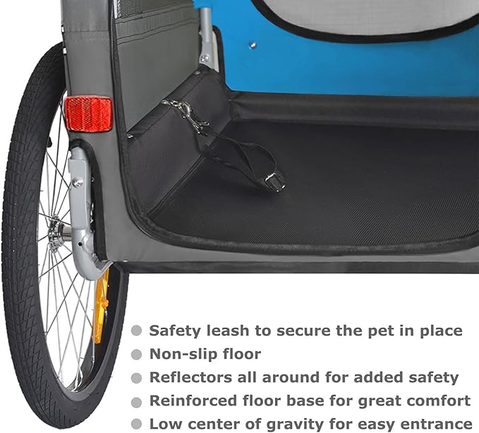 Tiggo Veelar Sports Pets Large Dog Bike Trailer & Stroller for Medium,Large Dog or Multiple Small Dogs, Pet Stroller for Dogs Up to 78 lbs, Parking Brakes, Low Center of Gravity
