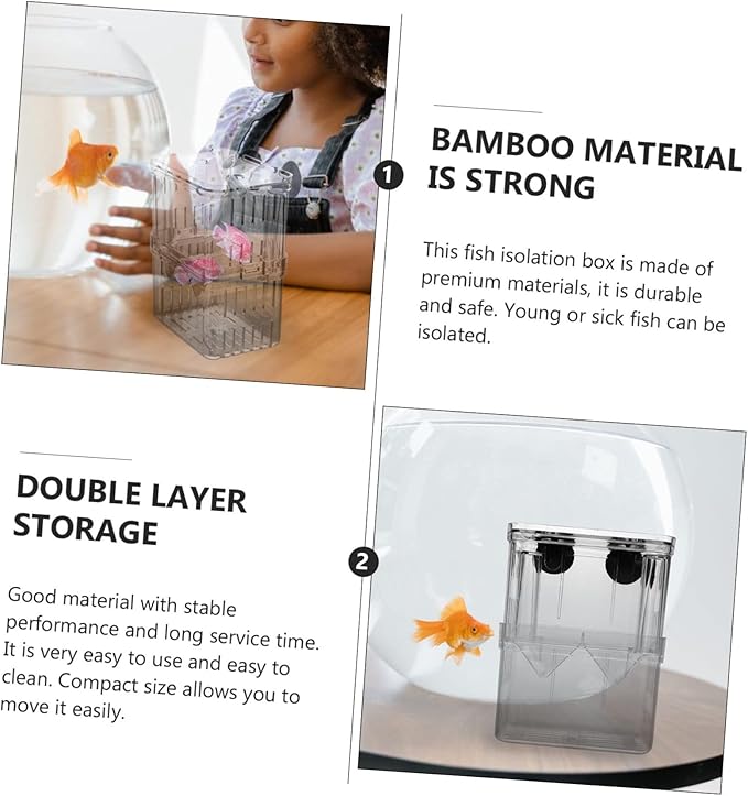Hemoton 2pcs Fish Breeding Box Double Layer Isolation Tank Aquarium Accessory Holder