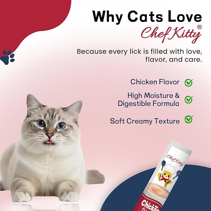 Cat Treats Lickable | Grain-Free Cat Food Toppers, High Protein | Creamy Puree Squeeze Ups with Vitamin E & Taurine, Digestible Formula | 0.5 oz. Each Tube, Chicken Flavor | 10 Tubes