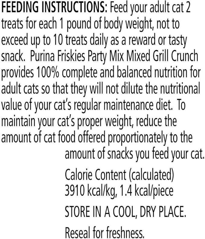 Friskies Party Mix Cat Treats Chicken Mixed Grill Crunch, Beef and Salmon, 2.1 Oz