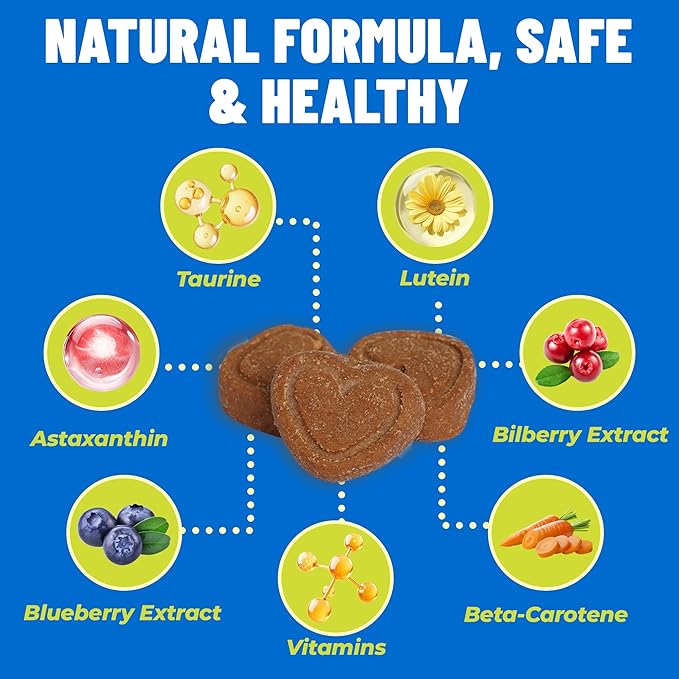 Just Try Vision Care Bites Cat Treats Taurine for Cats Healthy Cat Treats - Support Eye Health & Vision Function Chicken Flavored - Cat Supplements 300 Bites 6.35 oz