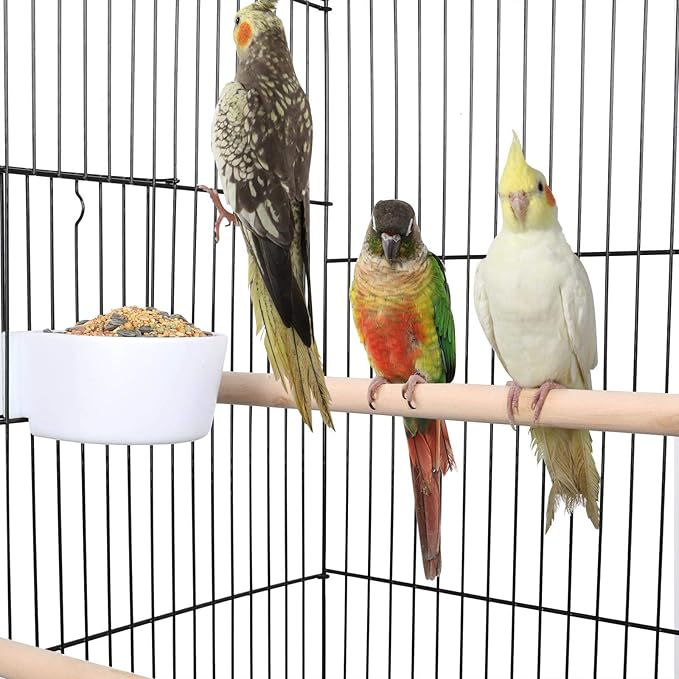 Yaheetech Medium Parakeet Bird Cage for Small Birds Sun Parakeets Green Cheek Cockatiels Conures with Wooden Perches&Rolling Stand, Black