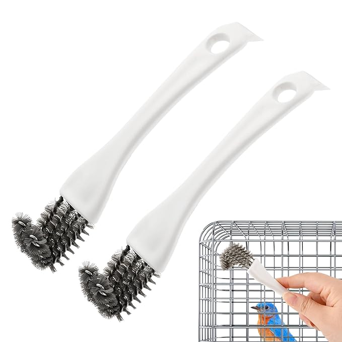 Long-Handle Bird Cage Cleaner with Shovel – Efficient Brush for Removing Droppings in Parrot, Pet Bird Cages & Perches – Durable & Ergonomic Cleaning Tool