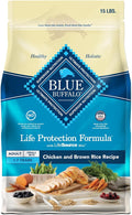Blue Buffalo Life Protection Formula Adult Small Bite Dry Dog Food, Helps Build and Maintain Strong Muscles, Made with Natural Ingredients, Chicken & Brown Rice Recipe, 15-lb. Bag