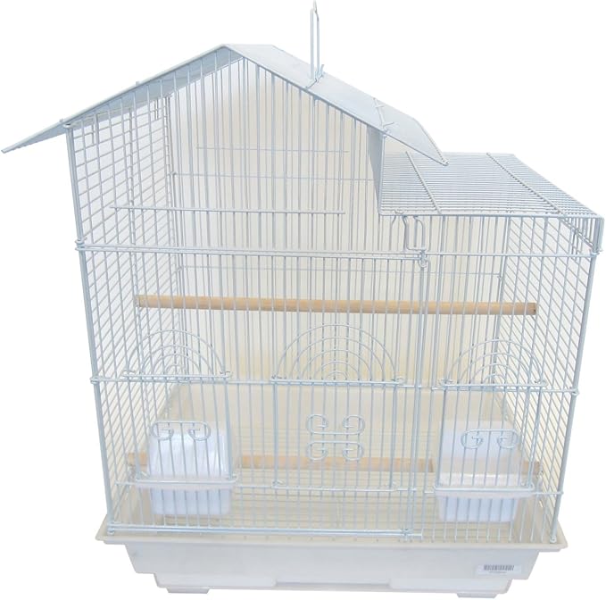 YML 16-Inch by 12-Inch Villa Top Bird Cage, White
