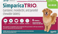 Simparica Trio (sarolaner, moxidectin, and pyrantel chewable Tablets) Chewables for Dogs, 48 mg/tab, 44.1-88 lbs, (Green), 6 Tablets