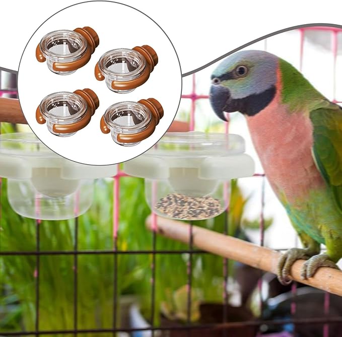 MYCENSE 4X Bird Water Feeder Accessory Sturdy Yard Transparent for Outside Multifunctional Hanging Gifts Food Container Decoration, Brown
