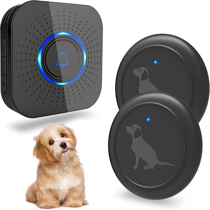 Dog Door Bell for Potty Training, Wireless Doggie Door Bell Operating at 1000 Feet with IP65 Waterproof Touch Button, 58 Melodies & 4 Notification Modes