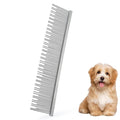 Professional Pet Steel Comb, Stainless Steel Dematting Com for Dogs and Cats, Long and Short Teeth for Removing Mats, Tangles, Knots