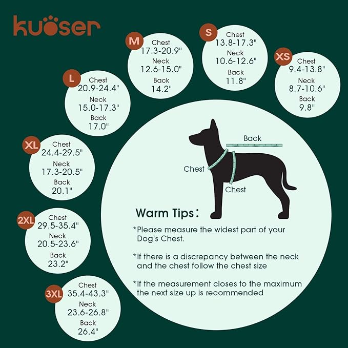 Kuoser Waterproof Dog Coat, Reversible Dog Jacket for Large Dogs, Adjustable Durable Doggie Winter Coat for Groowing Puppies Warm Puppy Cold Weather Apparel, Yellow L