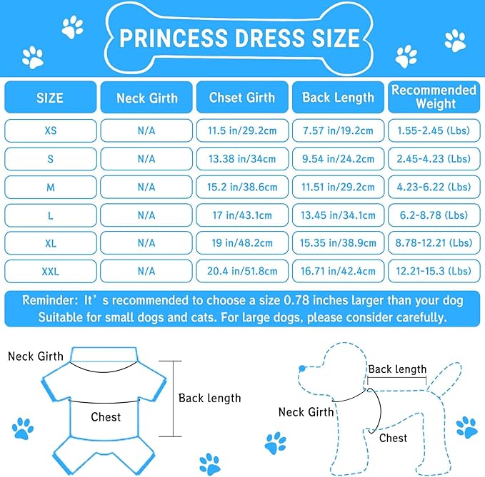 TAPBULL Dog Dresses, Fashionable Pet Dog Clothes, Cute Cat Birthday Dress Outfit (Blue/Red/Pink/Pink-Blue/Yellow-Blue 5-Pack), X-Small